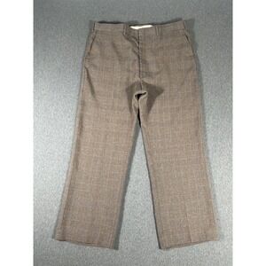 Vintage Haggar Magic Stretch‎ Brown Plaid Dress Slacks Approx 36x40